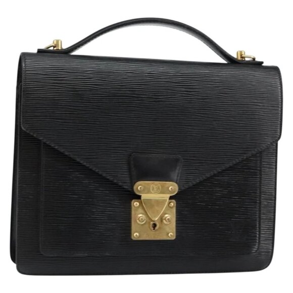 LOUIS VUITTON Epi Monceau 28 Hand Bag Black - Picture 1 of 15